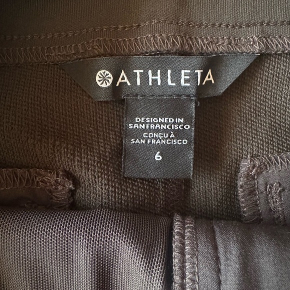 Athleta Wander Hybrid Pant Walnut Brown Ribbon Trim Ankle Pants Women's Size 6 - Picture 6 of 12